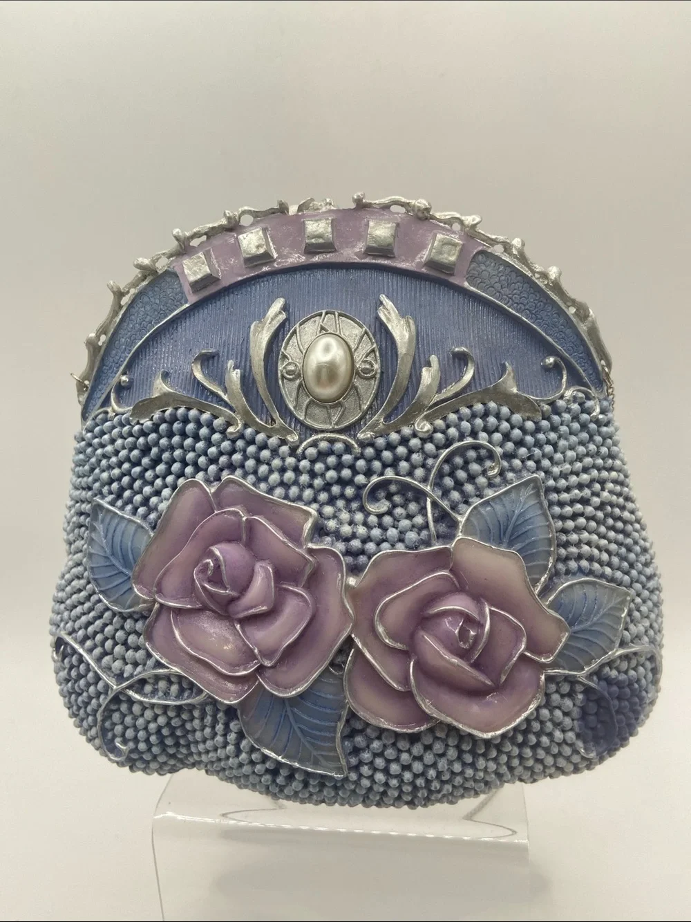 Vintage Victorian Art Deco Micro Beading Evening Bag Vanity Decor Feminine